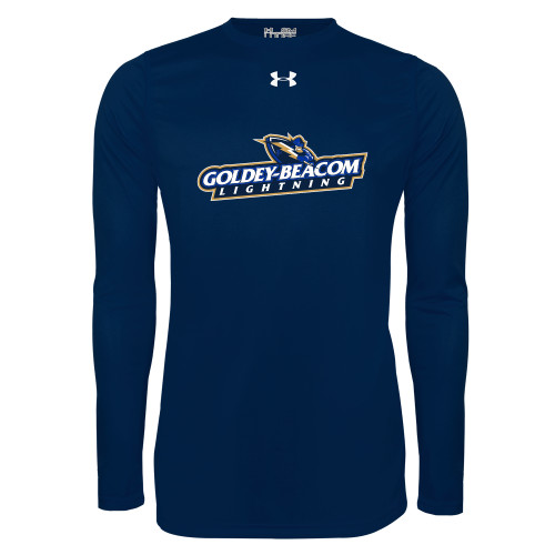 Under Armour Navy Long Sleeve Tech Tee - Horizontal Lighting