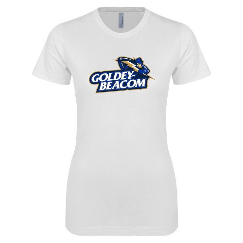  Next Level Womens White Boyfriend Tee - Primary Mark
