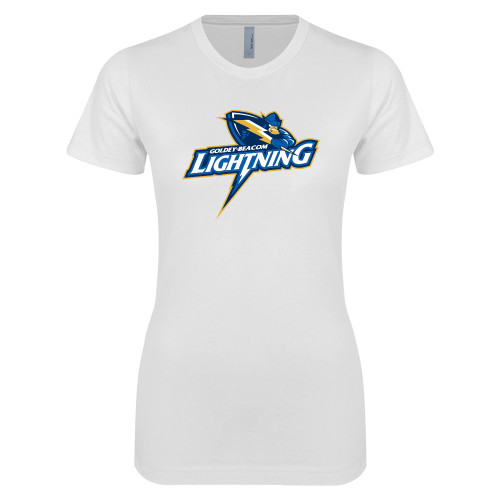  Next Level Womens White Boyfriend Tee - GBC Lighting