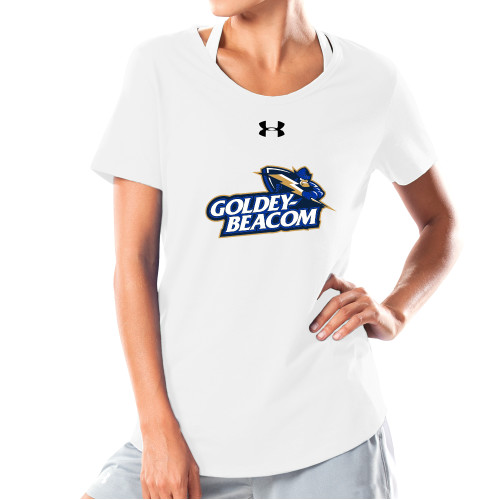  Under Armour Womens White Charged Cotton Tee - Primary Mark