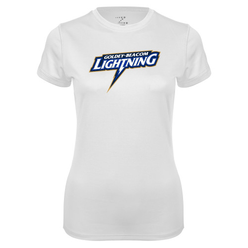  Womens White Performance Tee - Goldey Beacom Lighting