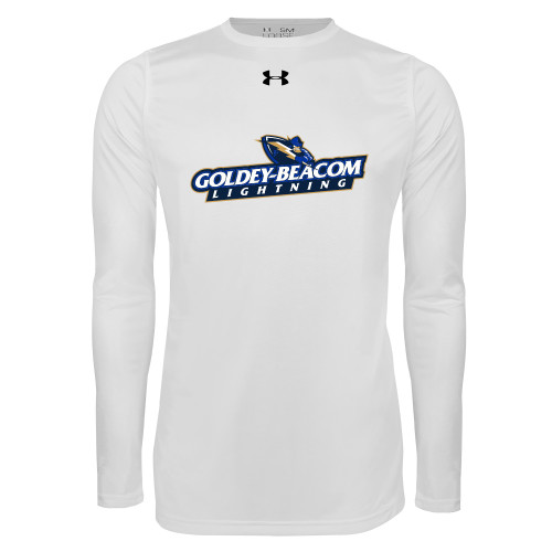  Under Armour White Long Sleeve Tech Tee - Horizontal Lighting