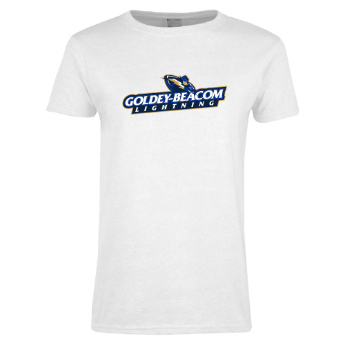  Womens White Short Sleeve Tee - Horizontal Lighting