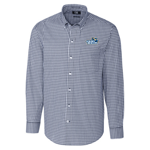  Cutter & Buck Navy Gingham Long Sleeve Button Down - Primary Mark