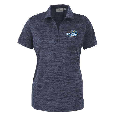  Womens Navy Honeycomb Jacquard Polo - Primary Mark