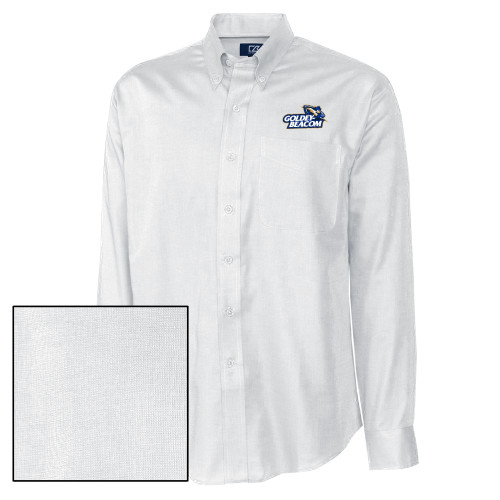  Cutter & Buck Nailshead Long Sleeve Button Down White - Primary Mark