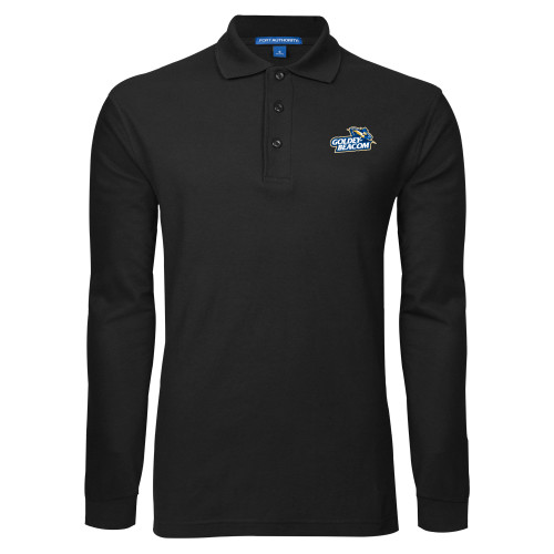  Black Long Sleeve Polo - Primary Mark