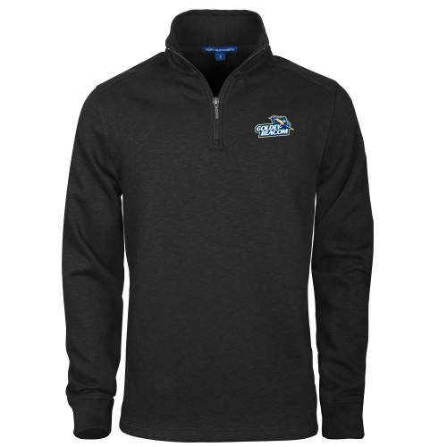  Black Slub Fleece 1/4 Zip Pullover - Primary Mark