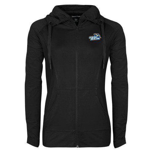  Womens Black Sport Wick Stretch Full Zip Jacket - Primary Mark