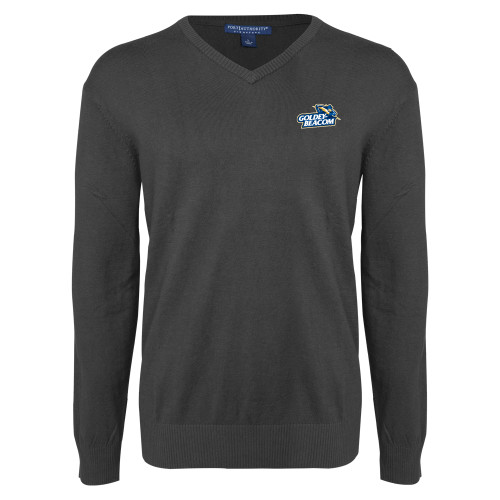  Charcoal Heather VNeck Sweater - Primary Mark