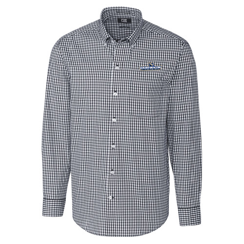  Cutter & Buck Charcoal Gingham Long Sleeve Button Down - Horizontal Lighting