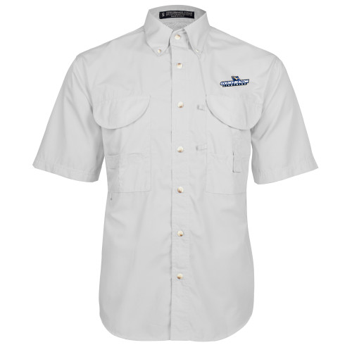  White Fishing Shirt Performance Short Sleeve - Horizontal Lighting