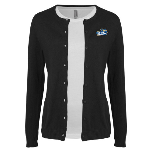  Womens Black Cardigan Sweater - Primary Mark