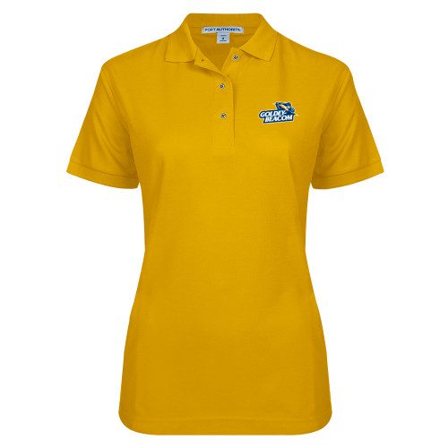  Womens Silk Touch Gold Pique Polo - Primary Mark