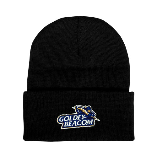  Black Knit Beanie w/Cuff - Primary Mark