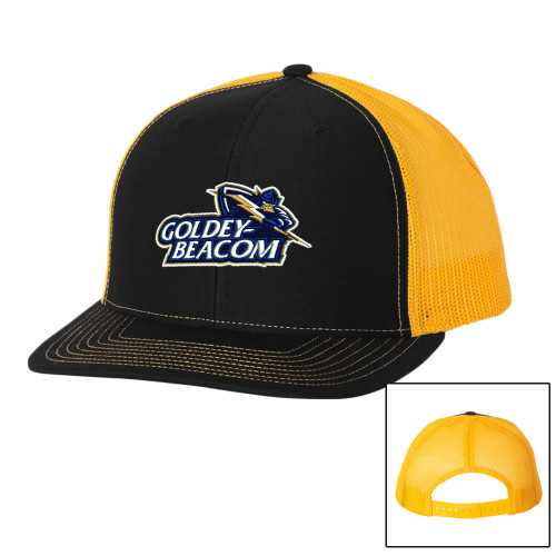  Richardson Black/Gold Trucker Hat - Primary Mark