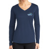 Thumbnail image for  Womens Navy Performance Long Sleeve V Neck Shirt