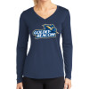 Thumbnail image for  Womens Navy Performance Long Sleeve V Neck Shirt