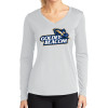 Thumbnail image for  Womens White Performance Long Sleeve V Neck Shirt