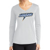 Thumbnail image for  Womens White Performance Long Sleeve V Neck Shirt