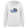 Thumbnail image for  ENZA Womens White V Notch Raw Edge Fleece Hoodie