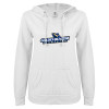 Thumbnail image for  ENZA Womens White V Notch Raw Edge Fleece Hoodie