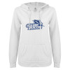 Thumbnail image for  ENZA Womens White V Notch Raw Edge Fleece Hoodie