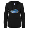 Thumbnail image for  ENZA Womens Black V Notch Raw Edge Fleece Hoodie