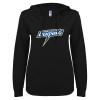 Thumbnail image for  ENZA Womens Black V Notch Raw Edge Fleece Hoodie