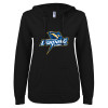 Thumbnail image for  ENZA Womens Black V Notch Raw Edge Fleece Hoodie
