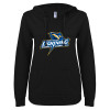 Thumbnail image for  ENZA Womens Black V Notch Raw Edge Fleece Hoodie