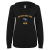 Thumbnail image for  ENZA Womens Black V Notch Raw Edge Fleece Hoodie