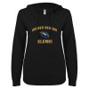 Thumbnail image for  ENZA Womens Black V Notch Raw Edge Fleece Hoodie