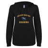 Thumbnail image for  ENZA Womens Black V Notch Raw Edge Fleece Hoodie