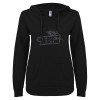 Thumbnail image for  ENZA Womens Black V Notch Raw Edge Fleece Hoodie