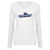 Thumbnail image for  Womens White Long Sleeve V Neck Tee