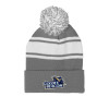 Thumbnail image for  Grey/White Two Tone Knit Pom Beanie w/Cuff