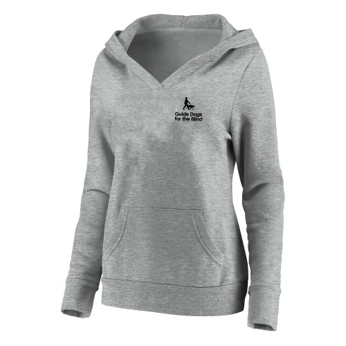  Womens Plus Heather Grey Hoodie - Stacked GDB Logo in Black