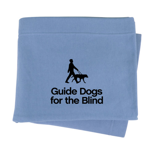  Light Blue Sweatshirt Blanket - Stacked GDB Logo in Black