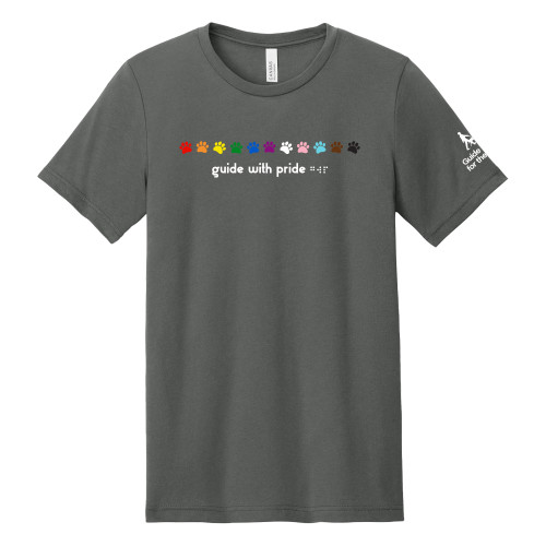Guide with Pride Paws across chest Asphalt T-Shirt