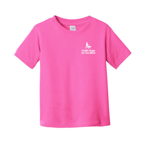  Toddler Fuchsia T Shirt - Stacked GDB Logo in White