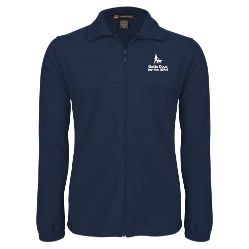  Navy Fleece Full Zip Jacket - Stacked GDB Logo in White