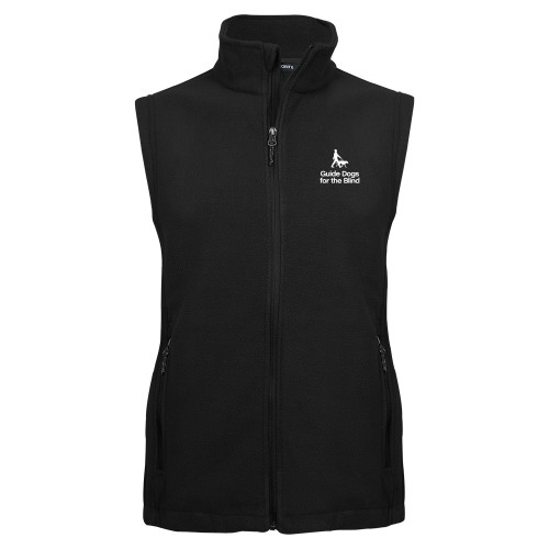  Black Fleece Full Zip Vest - Stacked GDB Logo in White