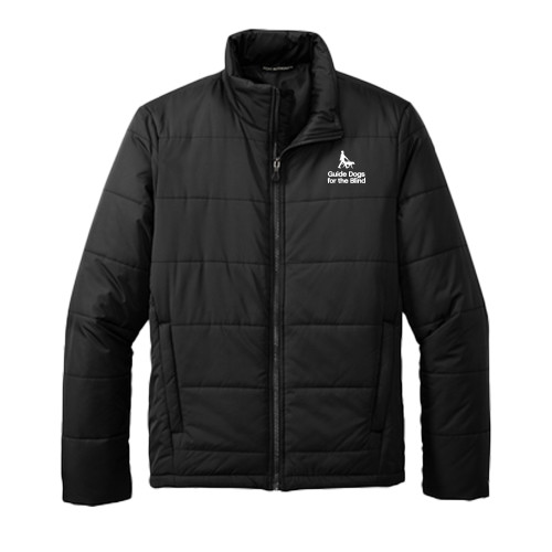  Black Puffer Jacket - Stacked GDB Logo in White