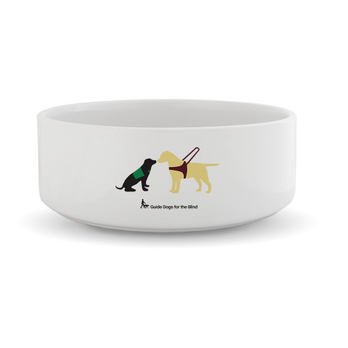  Ceramic Dog Bowl - Pup and Guide Dog with Horizontal logo in Full Color