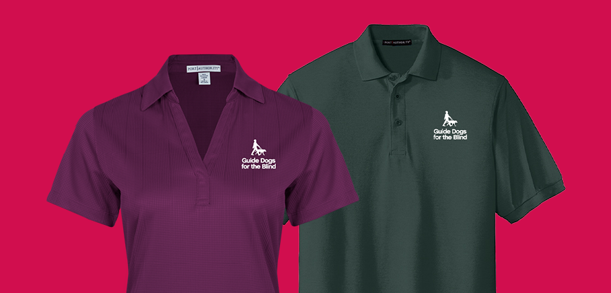 2 polos on a bold pink background linking to the polos category