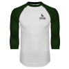 Thumbnail image for  White/Dark Green Raglan Baseball T Shirt