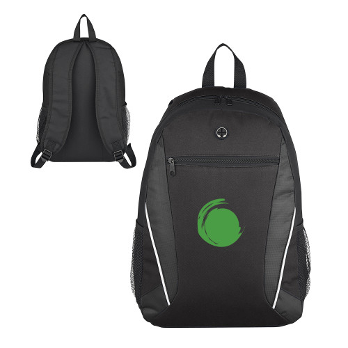 Homerun Black Computer Backpack-Green Dot