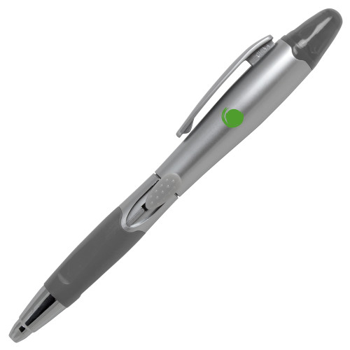 Silver/Silver Blossom Pen/Highlighter-Green Dot