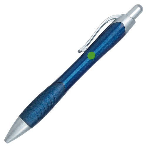 Metallic Mykonos Navy Pen-Green Dot
